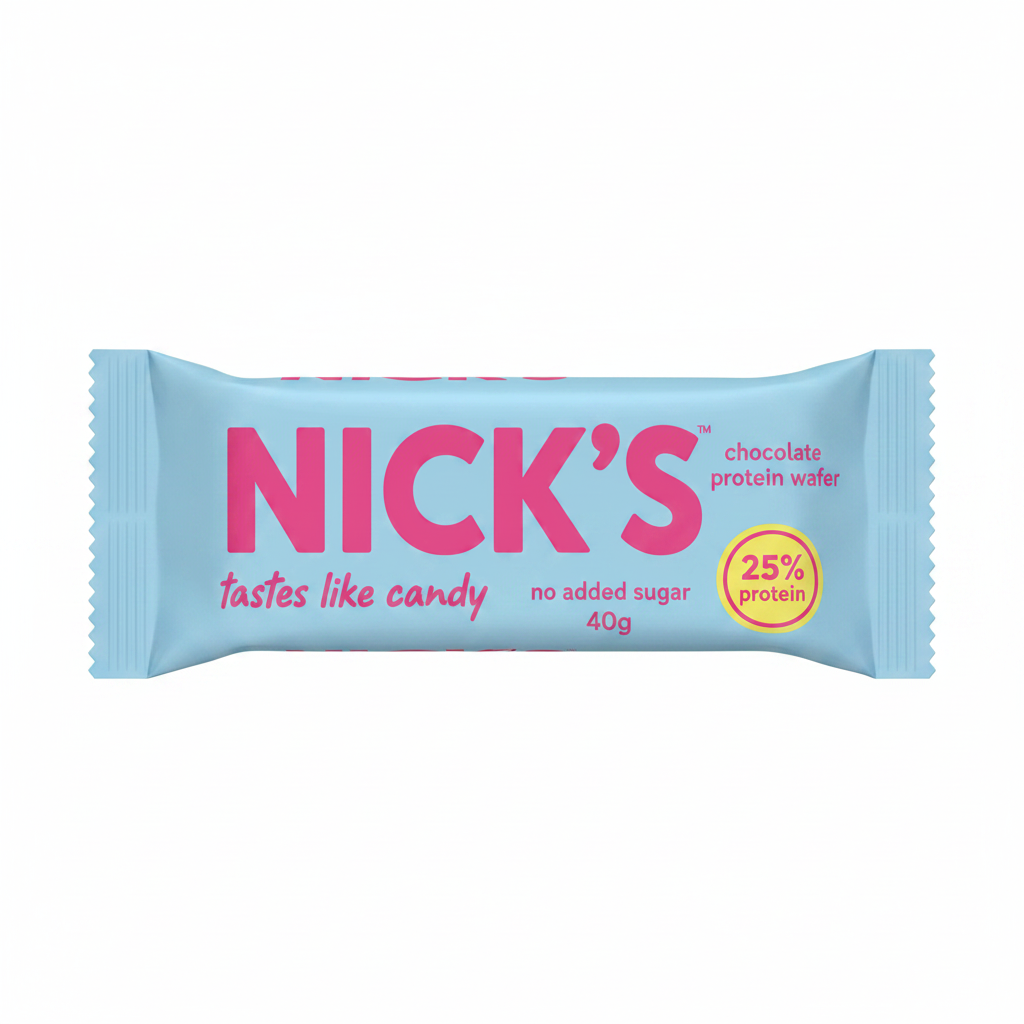 Nick's Chocolate Protein Wafer - white background