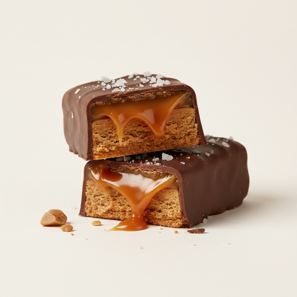 Bulk Salted Caramel Macro Munch Protein Bar - Close-up Texture Shot