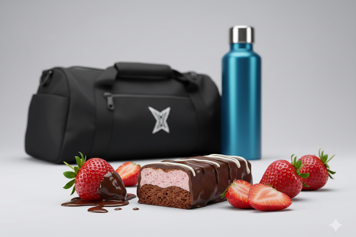 Strawberries and Cream Protein Bar - Lifestyle Shot