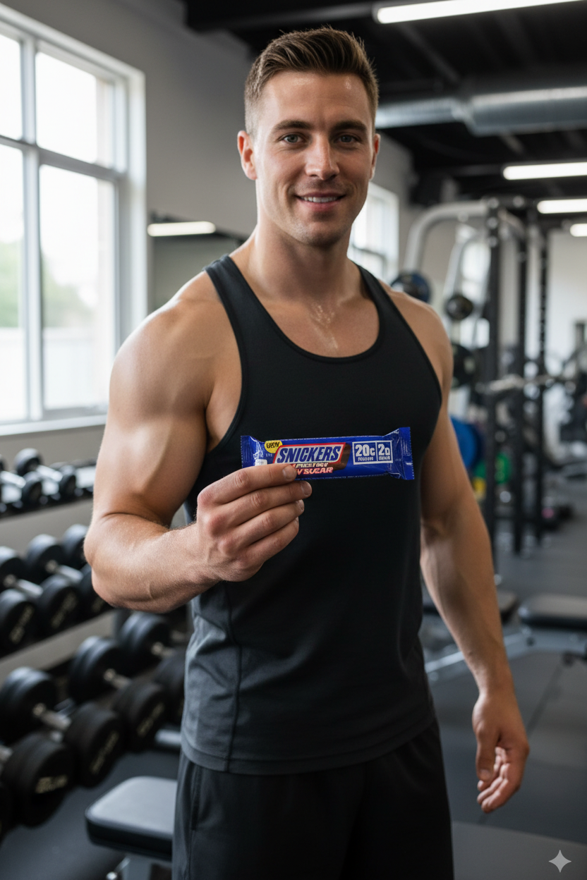 Snickers Hi Protein Low Sugar Bar - Athlete Lifestyle Shot