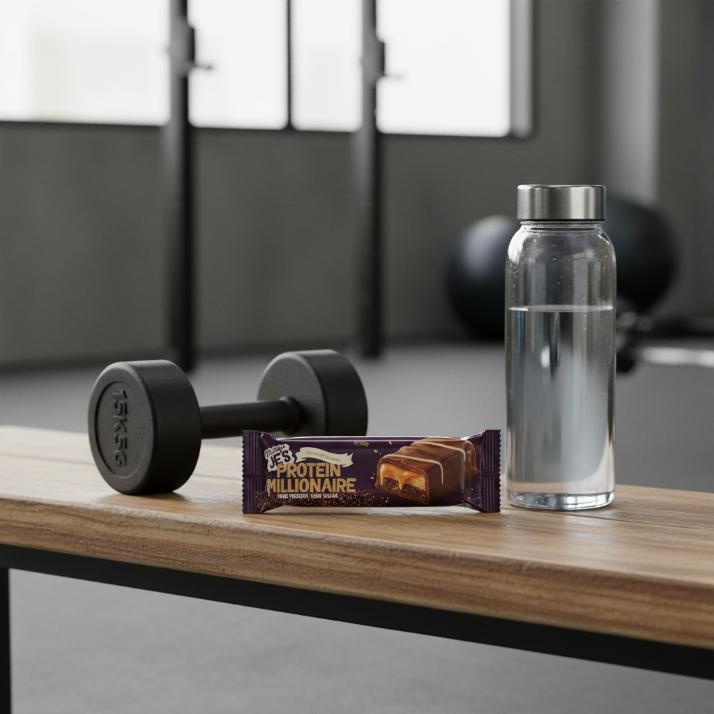 Mountain Joe's Chocolate Caramel Protein Millionaire - gym lifestyle