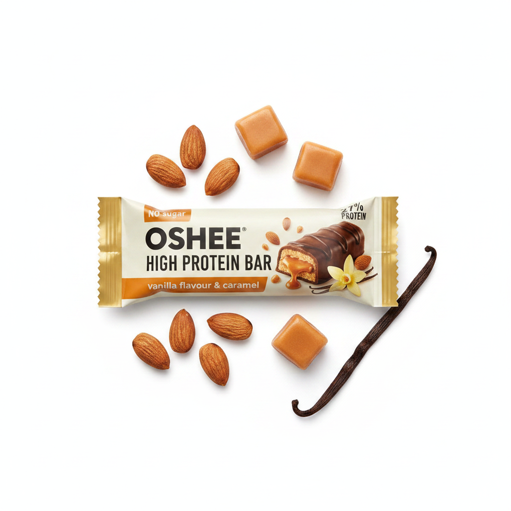 OSHEE Vanilla & Caramel Protein Bar - Product Shot